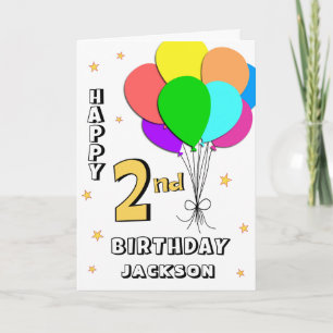 Balloon Filled 2nd Birthday Card
