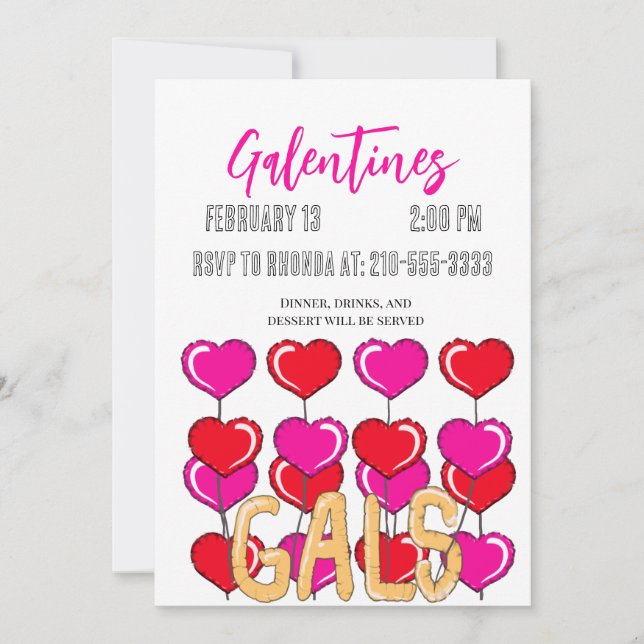Balloon Galentine’s Invitation (Front)