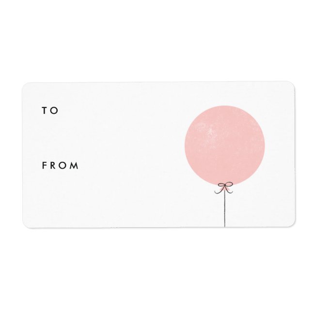 Balloon Gift Tag Label - Peach (Front)