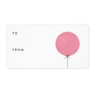 Balloon Gift Tag Label - Rose