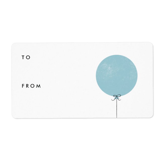 Balloon Gift Tag Label - Sky (Front)