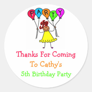 Balloon Girl, Thanks For Coming, Classic Round Sticker