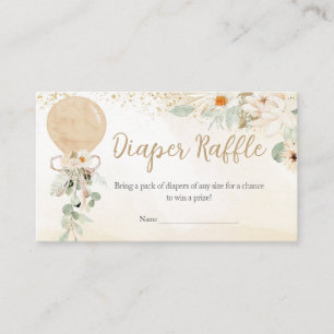 Balloon Greenery Gender Neutral Diaper Raffle Enclosure Card