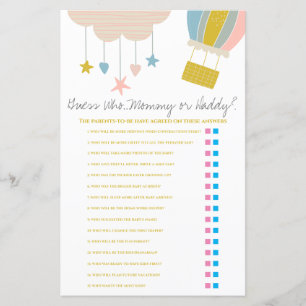 Balloon Guess Who, Mummy or Daddy Baby Shower Game