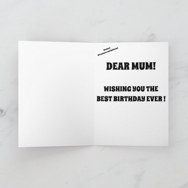 BALLOON Happy Birthday MUM card cute (Inside)