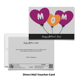 Balloon Heart Happy Mother's Day Voucher  Holiday Card