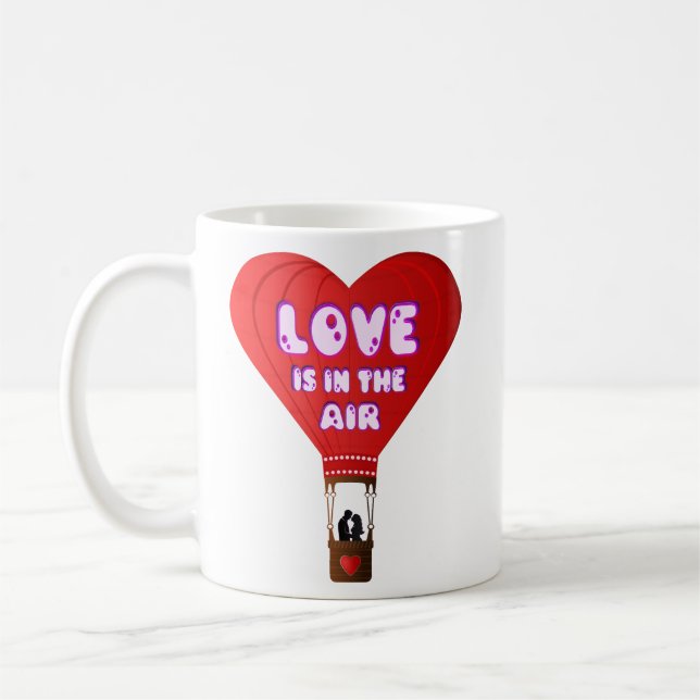 Balloon Heart Love Coffee Mug (Left)
