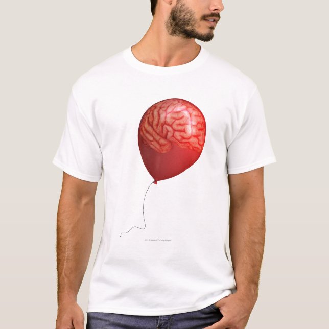 Balloon illustration with a superimposed brain T-Shirt (Front)