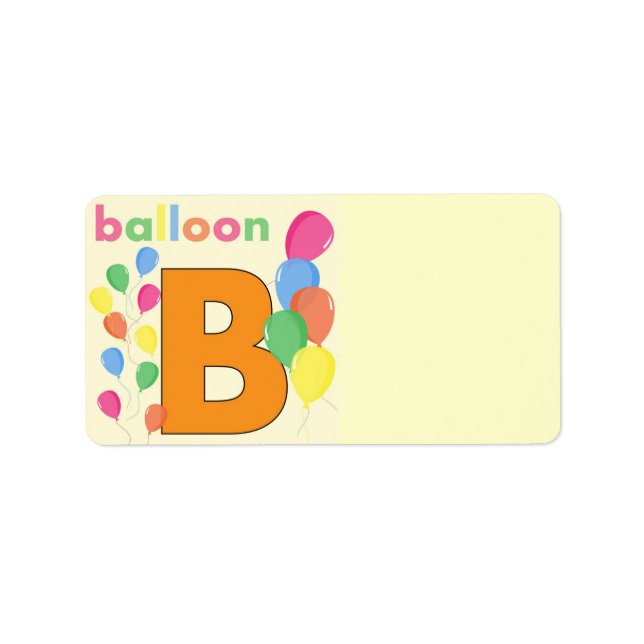 Balloon Letter B Address Label (Front)