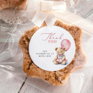 Balloon Minimalist Modern Baby Shower Thank You Classic Round Sticker
