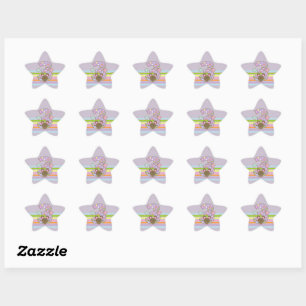 Balloon Mouse Purple 3rd Birthday Star Stickers