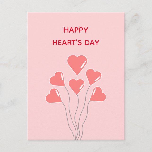 BALLOON OF HEARTS POSTCARD (Front)