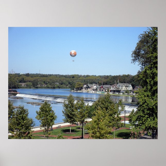 Balloon over Boathouse Row Poster (Front)