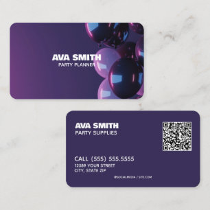 🎈🎁 Balloon Party Custom QR Business Card
