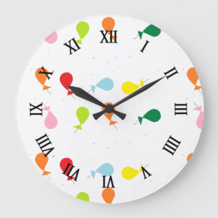 Balloon party large clock