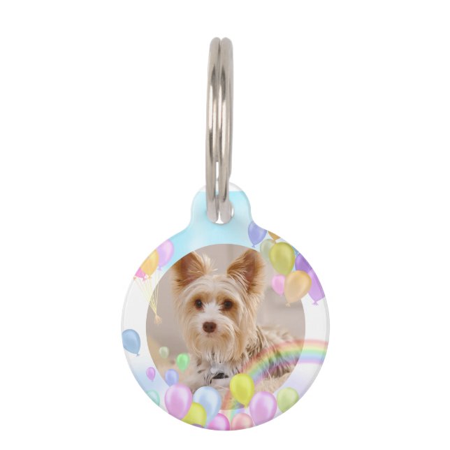 Balloon Pastel Animal Pet Tag (Front)