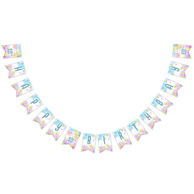 Balloon Pastel Birthday  Bunting (All)