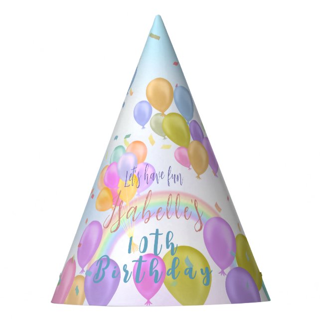 Balloon Pastel Birthday Party Balloons Hat (Front)