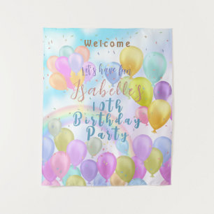 Balloon Pastel Birthday Tapestry