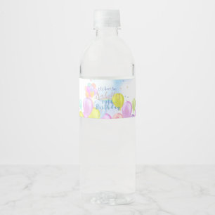Balloon Pastel Birthday Water Bottle Label