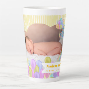 Balloon Rainbow Cloud Photo Yellow Latte Mug
