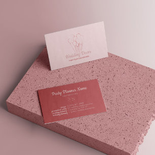Balloon Rose Gold Aesthetic Event Planning Business Card