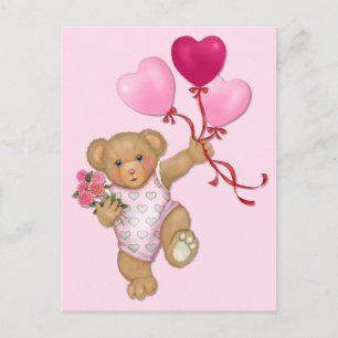 Balloon Teddy Postcard