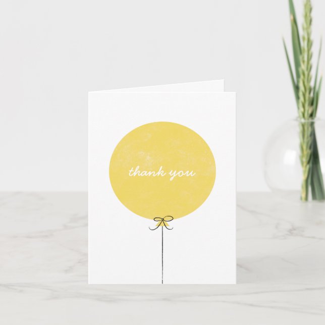 Balloon Thank You Card - Lemon (Front)