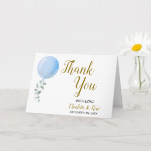Balloon Theme Baby Shower Folded Thank You Card