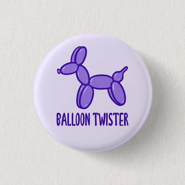 Balloon Twister (Purple) Pin Button (Front)