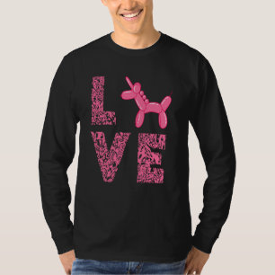 Balloon Twisting Unicorn Love Balloon Artist Ballo T-Shirt