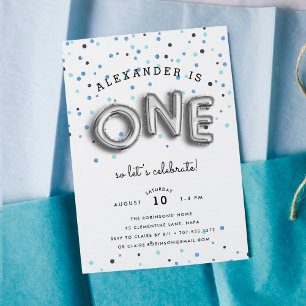 Balloon Type First Birthday Party Invitation