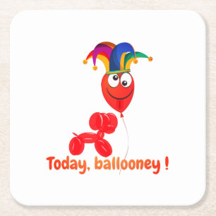 Ballooney Party Square Paper Coaster
