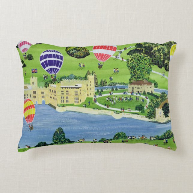 Ballooning at Leeds Castle Decorative Cushion (Front)