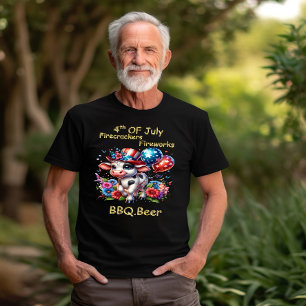 Ballooning Bovine Independence Day T-Shirt