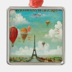 Ballooning Over Paris Metal Tree Decoration