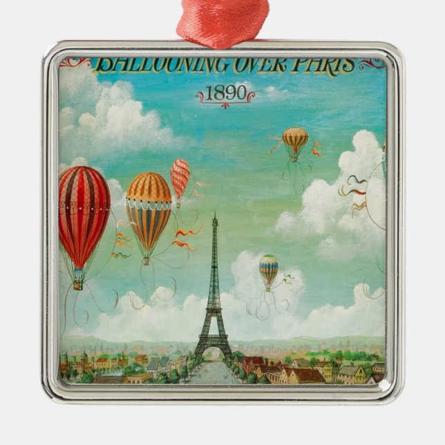 Ballooning Over Paris Metal Tree Decoration (Front)