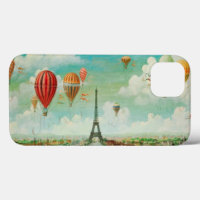 Ballooning Over Paris Vintage Art