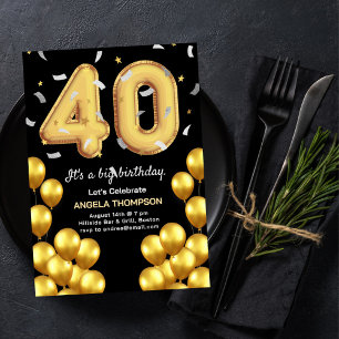 Balloons 40 Years Birthday Invitation