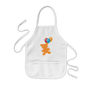 Balloons and bear kid's apron