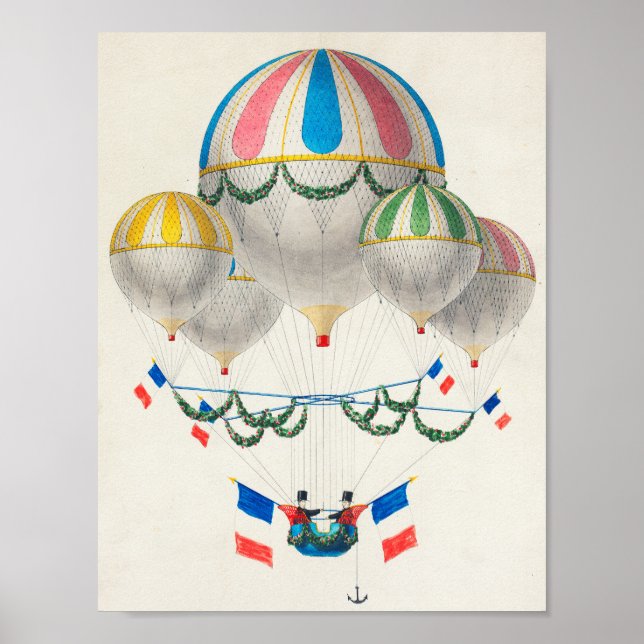 Balloons and French flag Poster (Front)