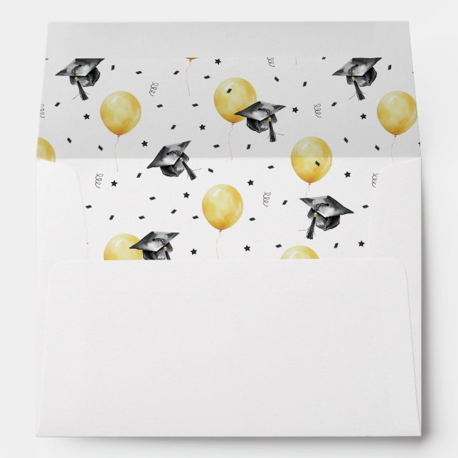 Balloons and hats Graduate Envelope (Back (Bottom))
