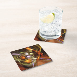 Balloons and Ribbons Abstract Square Paper Coaster