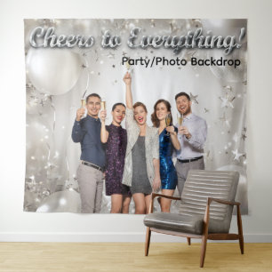 Balloons and Stars Photo Party Backdrop Tapestry