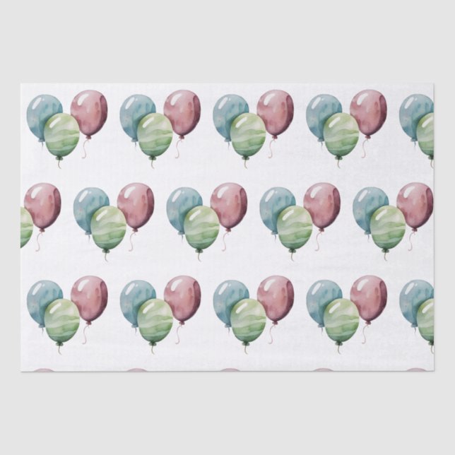 Balloons and Stars Tissue Paper (Front)