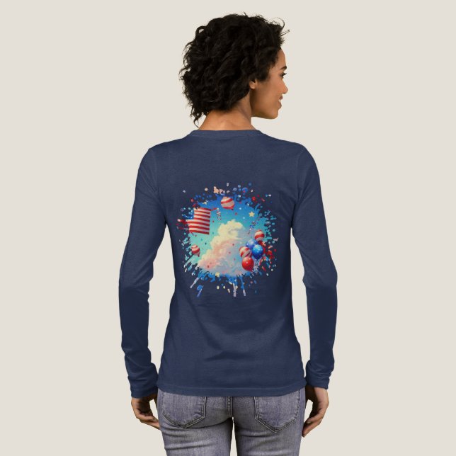 Balloons and Stars Tri-Blend Shirt (Full Back)