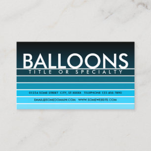 BALLOONS aqua swatch Business Card