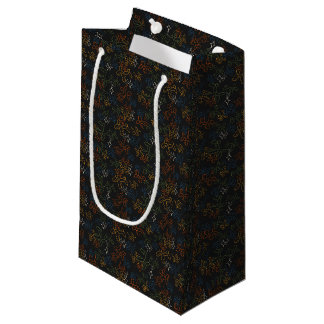 Balloons - Autumn Outline Black Background Small Gift Bag