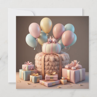 balloons baby flat card