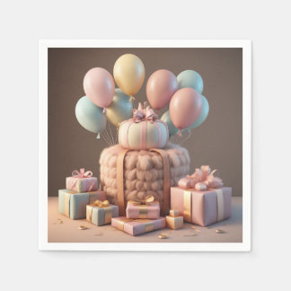 balloons baby napkin